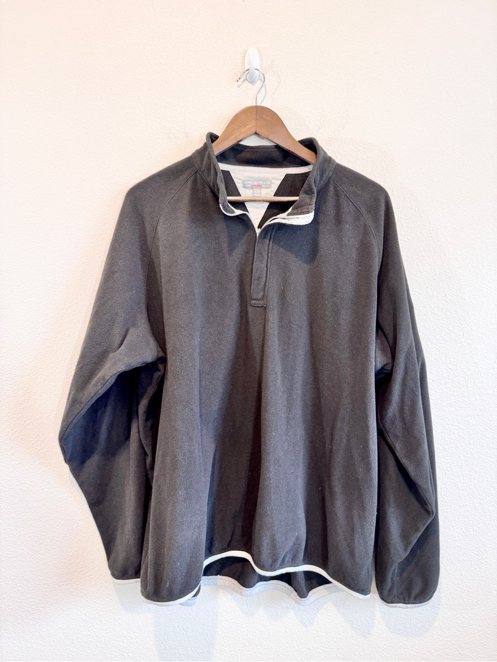Peter Millar Warmth Black Fleece Pullover XXL Golf Quarter Zip Preppy Mens K63